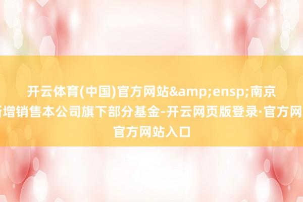 开云体育(中国)官方网站 南京银行新增销售本公司旗下部分基金-开云网页版登录·官方网站入口
